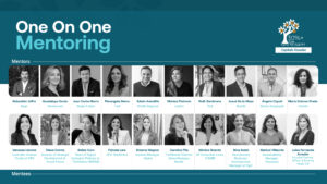 One on one mentoring poster - with mentors listed for 30% Club Ecuador