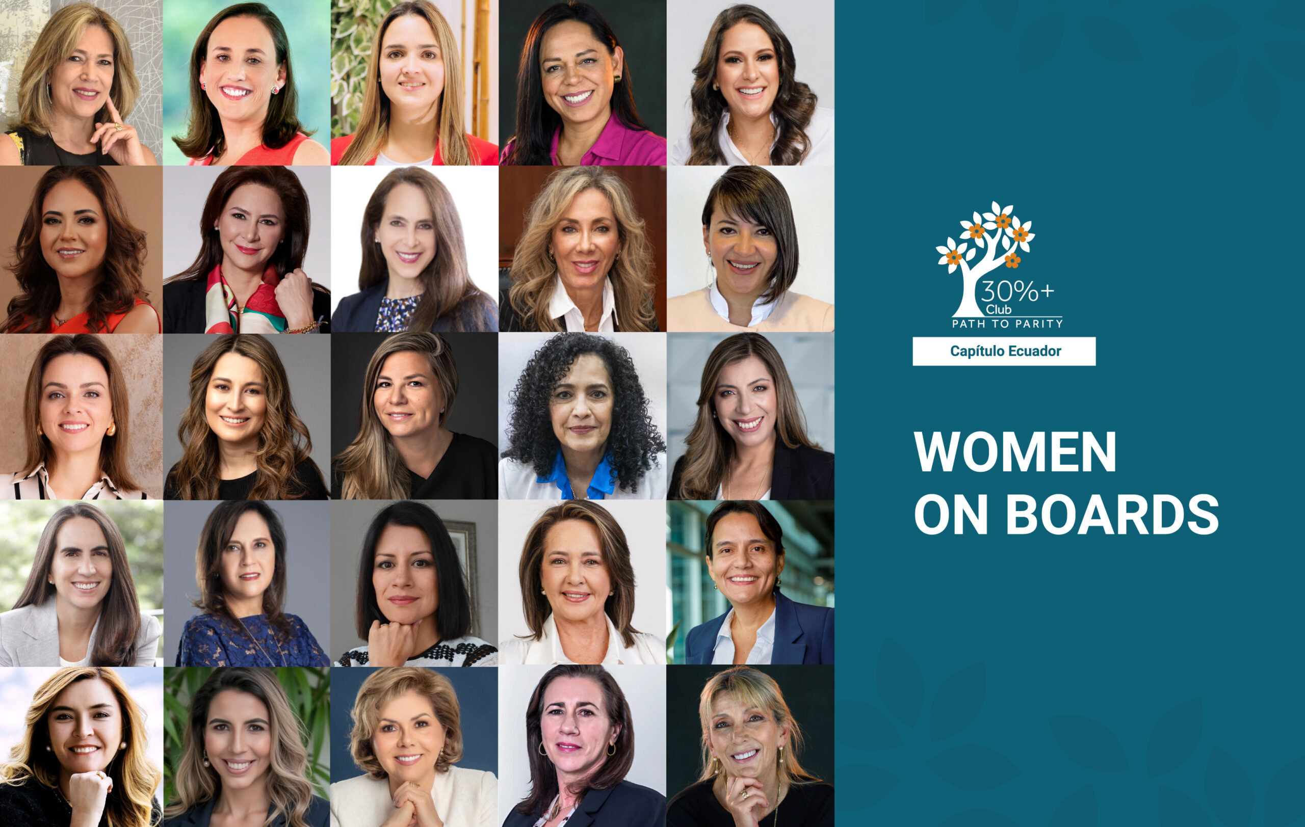 30% Club Women On Boards with photos of lots of women - Ecuador